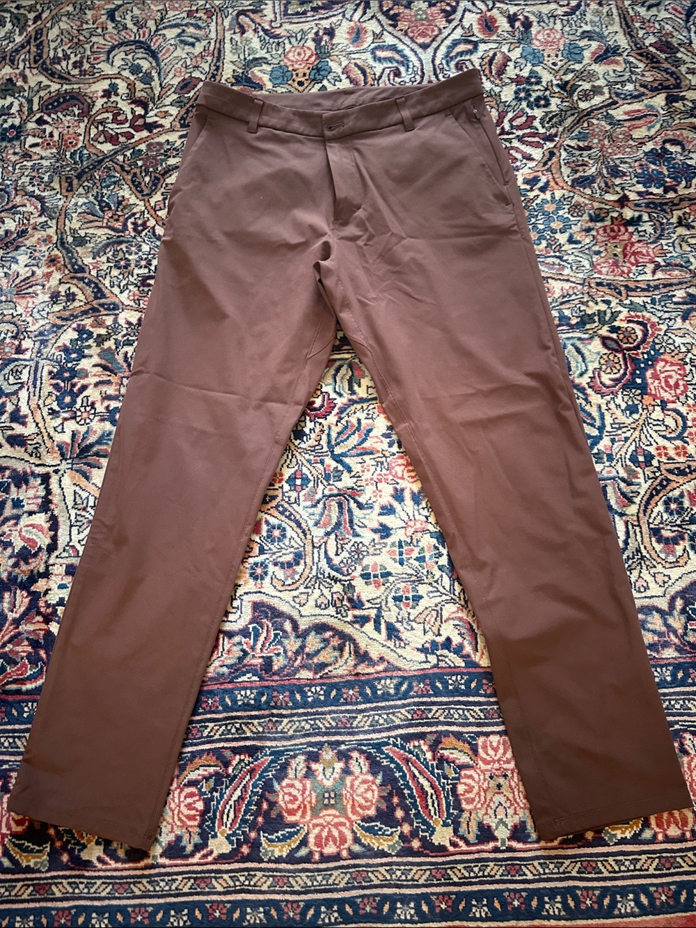 Lululemon Men's Slim Fit Trousers, darker brown, Warpstreme, 34/32